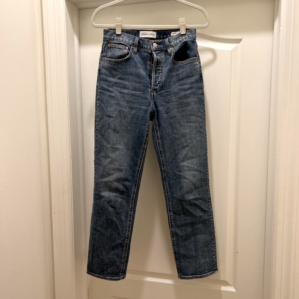 Aritzia Denim Forum Arlo High Rise Straight Leg Jeans